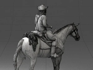 000335 Cowboy on Horseback 0127 3dp 3D Print Model