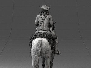 horse cowboy 0127 3d print ready 3D 打印模型