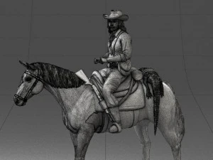 000335 Cowboy on Horseback 0127 3dp 3D Print Model
