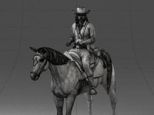 horse cowboy 0127 3d print ready 3D 打印模型