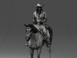 horse cowboy 0127 3d print ready 3D 打印模型