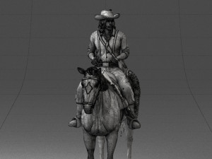 horse cowboy 0127 3d print ready 3D 打印模型