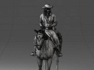 000335 Cowboy on Horseback 0127 3dp 3D Print Model