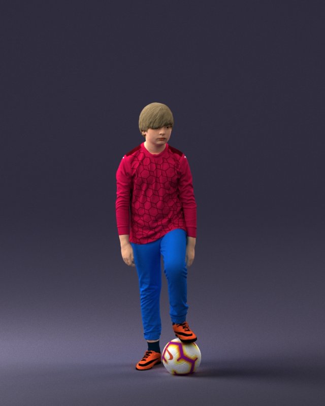 boy with soccer ball1224-1 Modèle 3D .c4d .max .obj .3ds .fbx .stl .blend 