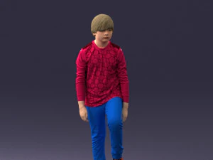 ragazzo con pallone da calcio1224-1 Modello 3D