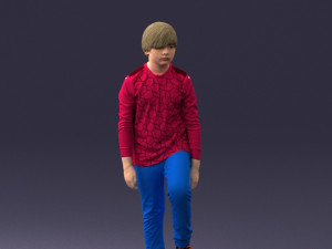 boy with soccer ball 1224-1 3d print ready Modelo de Impressão 3D