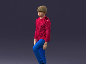 000236 Young Boy Football Player with Soccer Ball 1224 3dp 3D Print Model
