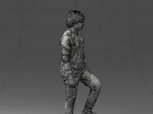 000236 Young Boy Football Player with Soccer Ball 1224 3dp 3D Print Model