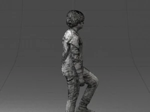 000236 Young Boy Football Player with Soccer Ball 1224 3dp 3D Print Model