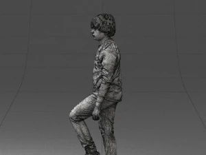 000236 Young Boy Football Player with Soccer Ball 1224 3dp 3D Print Model