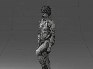 000236 Young Boy Football Player with Soccer Ball 1224 3dp 3D Print Model