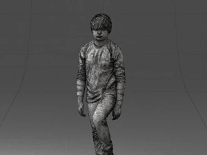 000236 Young Boy Football Player with Soccer Ball 1224 3dp 3D Print Model