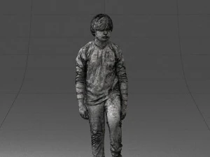 000236 Young Boy Football Player with Soccer Ball 1224 3dp 3D Print Model
