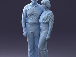 000237 Couple Standing Together 1224 3dp 3D Print Model