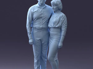 000237 Couple Standing Together 1224 3dp 3D Print Model