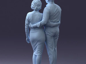000237 Couple Standing Together 1224 3dp 3D Print Model