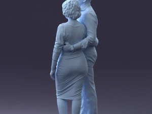 000237 Couple Standing Together 1224 3dp 3D Print Model
