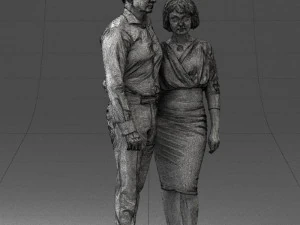 000237 Couple Standing Together 1224 3dp 3D Print Model
