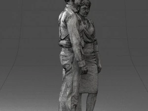 000237 Couple Standing Together 1224 3dp 3D Print Model