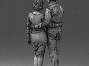 000237 Couple Standing Together 1224 3dp 3D Print Model
