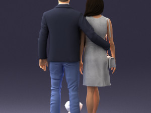 couple with dog1123-1 3D Модель