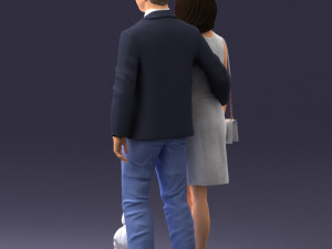 couple with dog1123-1 3D Модель
