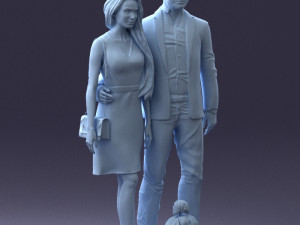 couple with dog1123-1 3D Модель
