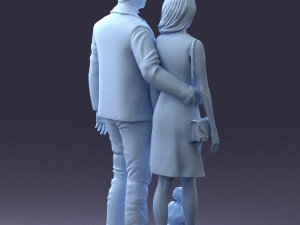 couple with dog1123-1 3D Модель