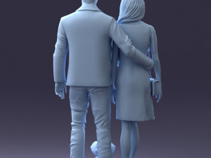 couple with dog1123-1 3D Модель