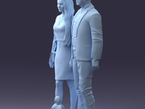 couple with dog1123-1 3D Модель