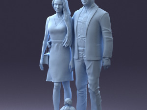 couple with dog1123-1 3D Модель