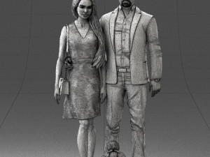 couple with dog1123-1 3D Модель