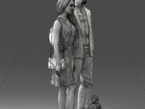 couple with dog1123-1 3D Модель