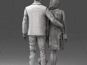 couple with dog1123-1 3D Модель