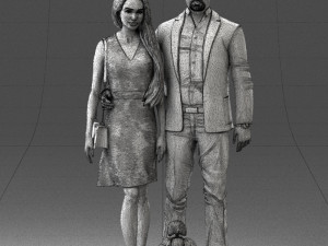 couple with dog1123-1 3D Модель