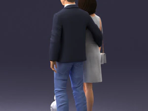 couple with dog 1123-1 3d print ready 3D Print Model