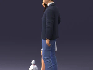 couple with dog 1123-1 3d print ready 3D Print Model