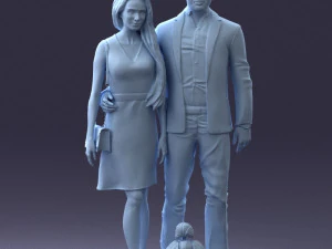 couple with dog 1123-1 3d print ready 3D Print Model