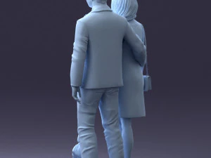 couple with dog 1123-1 3d print ready 3D Print Model