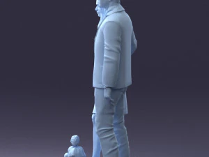 couple with dog 1123-1 3d print ready 3D Print Model