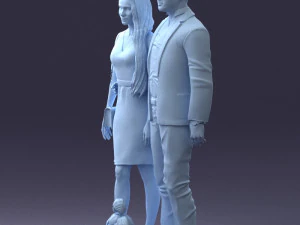 couple with dog 1123-1 3d print ready 3D Print Model