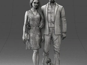couple with dog 1123-1 3d print ready 3D Print Model