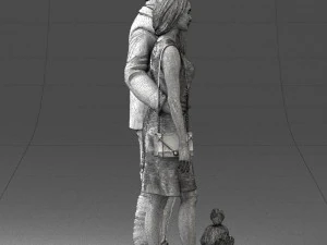 couple with dog 1123-1 3d print ready 3D Print Model