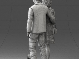couple with dog 1123-1 3d print ready Modèles 3D en vedette