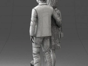 couple with dog 1123-1 3d print ready 3D Print Model
