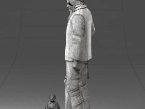 couple with dog 1123-1 3d print ready 3D Print Model