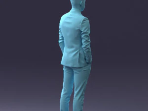 000191 Young Businessman in Suit Standing Pose 1012 3D Model