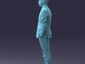000191 Young Businessman in Suit Standing Pose 1012 3D Model