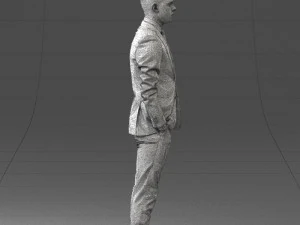 000191 Young Businessman in Suit Standing Pose 1012 3D Model