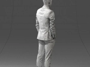 000191 Young Businessman in Suit Standing Pose 1012 3D Model
